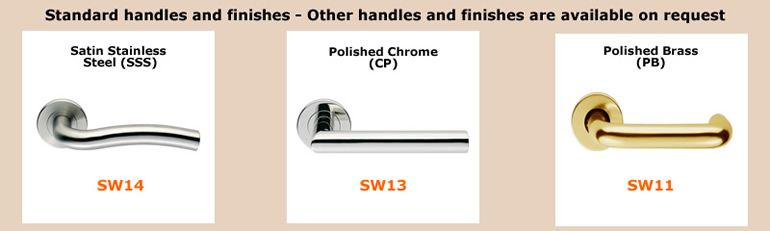 Standard handle options for folding sliding doors